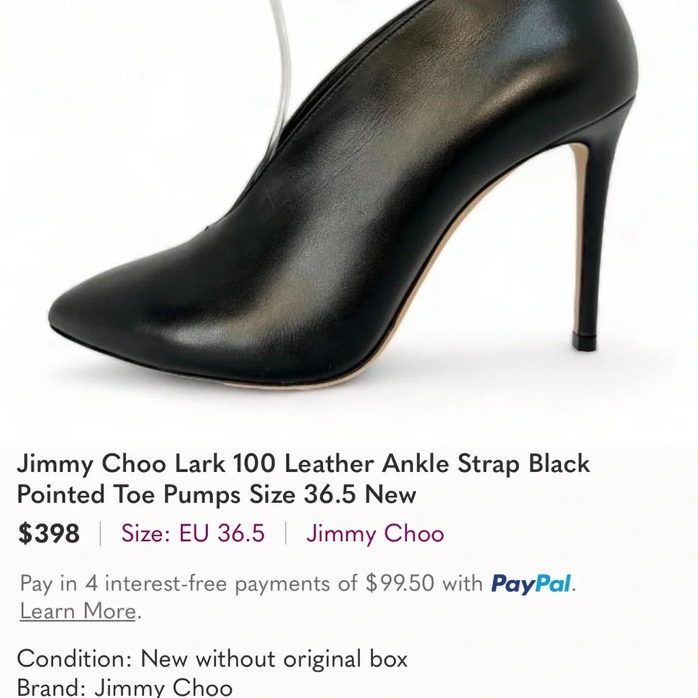 Black Stiletto Heels with Silver Studs Ankle Strap